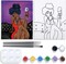 Sip & Paint Pre Drawn Canvas Kit for Adults – 8x10 Inch Painting Set with 8 Acrylic Colors, 3 Brushes, Palette – Chic Girl Art Party Supplies for Painting Parties, Birthdays, & Art Classes (White)